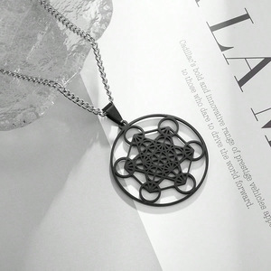 Collar de Acero Inoxidable 2026 con Sello de Ángel Arcángel Metatrón <span class=keywords><strong>para</strong></span> Hombre, Geométrico, Los Secretos de los Cabalistas, Joyería del Jardín de Salomón - Product Image 6