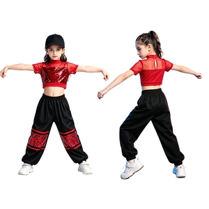 6-16 Kids Girls Modern <b>Dance</b> Clothes Hip Hop Jazz <b>Dance</b> Outfit Crop Top With <b>Pants</b> Stage Performances Parties Casual Daily Wear - Product Image 2