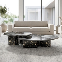 Table d'appoint moderne de luxe de forme irrégulière en acier inoxydable pour villa, manoir, projet d'aménagement intérieur design, mobilier