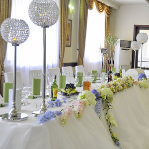 Glamour argent acrylique cristal gobelet métal bougeoir fleur boule support pour mariage table centre de table - Product Image 1