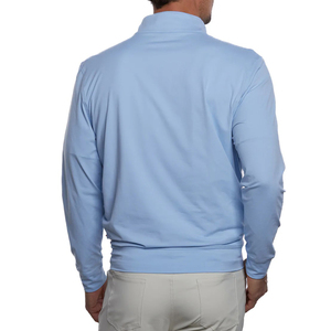 تصميم مخصص شعار بلوفر رياضي ربع بسحاب سويتر للرجال نحيف خفيف الوزن طباعة بسوستة بلوفر جولف - Product Image 2