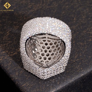 Anillo de Hombre con Diseño de Copo de Nieve, Plata de Ley S925, Moissanita, Hexagonal, Bañado en Rodio, Precio de Fábrica al por Mayor, Anillos Personalizados - Product Image 3