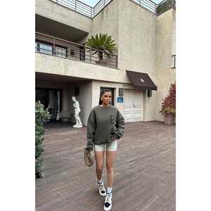 Sudadera con Capucha y Sudadera Deportiva Bordada Khaki E para Mujer - Product Image 1