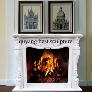 Envolvente de chimenea de travertino de mármol beige victoriano independiente simple personalizado - Product Image 6