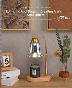 LANJO 3D Fireworks Lamp Shade Aroma Lamp Floral Design Electric Candle Warmer Brass Tabletop Aromatherapy Light Indoor Decor - Product Image 3