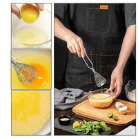 Offre Spéciale : Fouet et Batteur à Œufs Manuels en Acier Inoxydable Écologiques pour Lait et Café, Lavables au Lave-Vaisselle