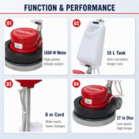CHAOBAO HY-004 Laveuse-épuratrice-polisseuse de sols industrielle électrique manuelle 1500W pour le nettoyage des chantiers, neuve pour les magasins et les hôtels