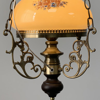 Suspension à motif floral de lustre en céramique chinoise de style vintage avec abat-jour en verre à hauteur réglable
