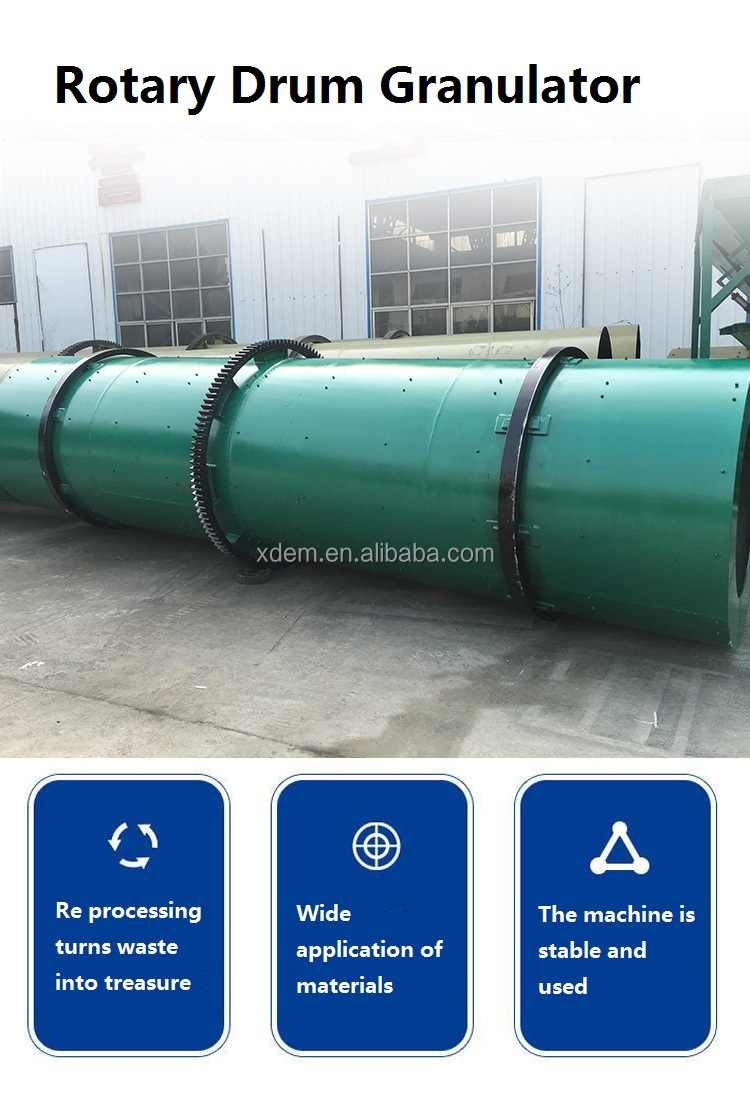 Drum XDEM Organic Fertilizer Granulator 7t/H 33kw 9200*2100*2800