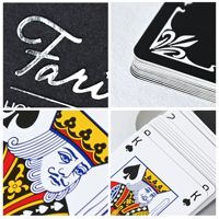 Cartes à jouer personnalisées Farinet 62x87mm, papier couché, coins arrondis, pour hôtels, bars, discothèques