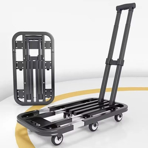 Carretilla Plegable de Plataforma Plana, Carro de Transporte Portátil para Entrega de Carga, Compras Domésticas, Material PP, 6 Ruedas, Ensamblado - Product Image 3