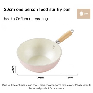 Nueva Sartén <span class=keywords><strong>Wok</strong></span> Pequeña de Hierro Fundido Rosa con Tapa de Vidrio Templado, Apta para Todo Tipo de Estufas, Antiadherente para Saltear - Product Image 5
