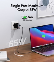 Cargador de Laptop HNT GaN de 65W Tipo C, Carga Rápida EU/US/UK, 2C1A, Cargador de Pared para Celular, para Macbook, Samsung, Teléfono Móvil