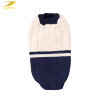 Pull pour chien à col roulé personnalisé en usine, motif color block rayé, vêtements tricotés pour animaux, tenue d'hiver douce et chaude pour chien, idéal pour le quotidien