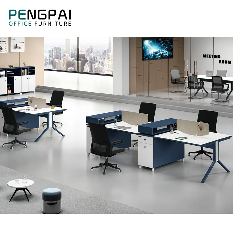 Pengpai современный белый модульный офисных перегородок и рабочей станции учительский стол для 4 человек