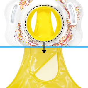 Надувной плавательный круг для младенцев в форме детского кресла (WC-W14) с внутренней подушкой с блестками и боковой опорой для сидения - Product Image 4