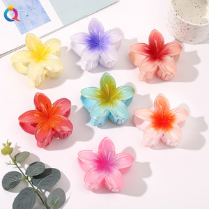 Pinza para el pelo Jc de 8 cm con forma de flor de plástico, accesorios para el cabello duraderos para damas, para fiestas y uso diario. - Product Image 5