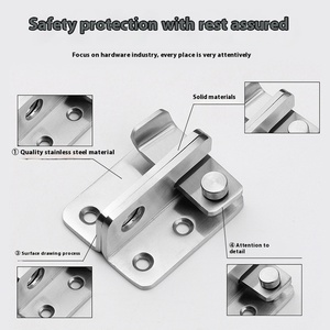 Thép không gỉ bề mặt gắn cửa an ninh chốt thiết kế hiện đại cửa trượt <span class=keywords><strong>Hasp</strong></span> Bolt cho khách sạn Ổ khóa an toàn - Product Image 4