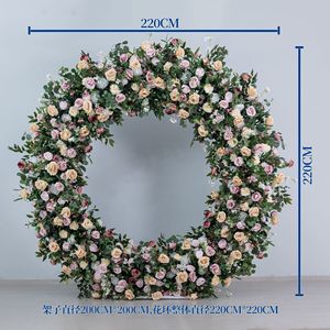 Elegante Fondo Circular Minimalista de Hojas Verdes para Bodas, Arco de Follaje Redondo Personalizado para Decoración de Escenarios de Fiestas Tropicales Modernas - Product Image 5