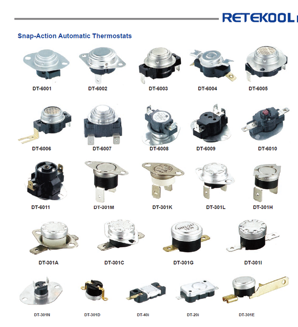 RETEKOOL KSD301 220V Snap-Action Bimetal Thermostat Automatic Thermal Control Switch Temperature Protector for Home Appliances