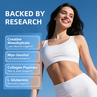 OEM ODM Private Label Suplemen Wanita Creatine Monohydrate Kolagen BCAA Myo-Inositol Lean Muscle Rasa Jeruk Tropis Gummy untuk Kulit