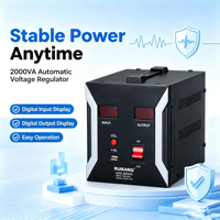 Stabilisateur de tension monophasé 220V, boîtier en aluminium, écran LCD, résistant à la chaleur et à l'humidité, surtension basse tension pour l'utilisation d'appareils électroménagers