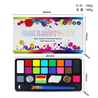 Kit de peinture faciale à base d'eau non toxique GP 16 couleurs pour enfants, comprenant des pochoirs et des pinceaux pour les fêtes, les anniversaires, Halloween