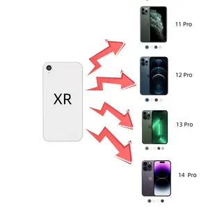 DIY מארז אחורי X XM XS להמיר ל-14 14 Pro 14 Pro XR 11 עד 14 שדרוג XS Max כמו 14 Pro Max גב גוף זכוכית