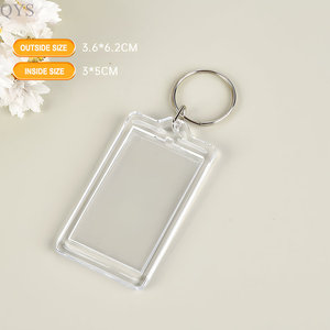 QYS Personalised photo keychain Acrylic double sided key fob Picture insert key holder Split <b>ring</b> keychain - Product Image 5