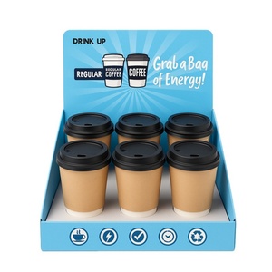 Hot Sale Foldable Eco-Friendly Cardboard <b>Counter</b> Top Tray 2 Tires Corrugated Paper Socks Hook Display Retail Shop Phone - Product Image 5