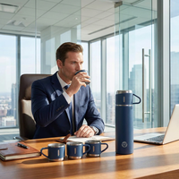 Beliebte Business 500ml Geschenk box Set Tragbare Business Cup Edelstahl Vakuum Thermoskanne Eine Flasche Wasser flasche mit 3 Deckeln