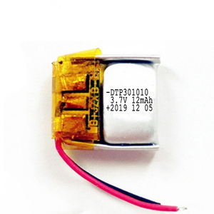 Batterie polymère de haute qualité 3.7V petite capacité 301010 12mah Batterie lithium-ion rechargeable pour GPS/vélo électrique - Product Image 1