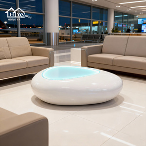 Table basse ovale moderne de luxe personnalisée avec éclairage LED pour hôtel, bureau, <span class=keywords><strong>magasin</strong></span>, <span class=keywords><strong>salon</strong></span>, table centrale, mobilier de <span class=keywords><strong>salon</strong></span> durable - Product Image 6