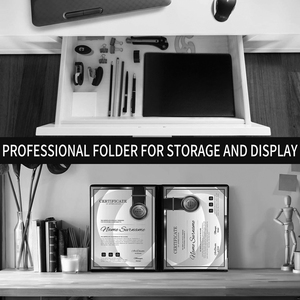 Titulaire <span class=keywords><strong>de</strong></span> certificat <span class=keywords><strong>de</strong></span> taille A4 Dossier Couverture <span class=keywords><strong>de</strong></span> diplôme en cuir PU - Product Image 5