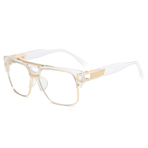 Lunettes de soleil Double pont italie, grandes lunettes de soleil femme et homme, monture transparente en métal argenté, miroir UV400, à la mode, nouvelle collection 2021 - Product Image 6
