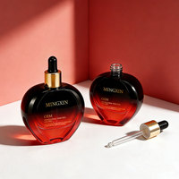 Flacon en verre pour huile essentielle avec compte-gouttes, design unique et luxueux, 50 ml, vide, pour cosmétiques et sérums capillaires
