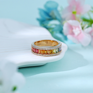 Bague de luxe en or massif 18 carats, diamants naturels de haute qualité, saphirs, bague de fiançailles, cadeaux personnalisés pour femmes, anniversaire - Product Image 5