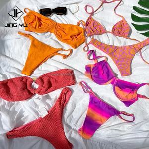 OEM Eco RT-4101 82% polyester recyclé 18% élasthanne 200GSM Maillot de bain bikini professionnel personnalisé Fabricant de vêtements de bain de haute qualité - Product Image 1