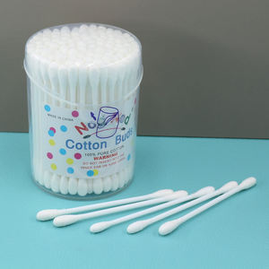 100 cotons-tiges jetables à double tête ronde en <span class=keywords><strong>coton</strong></span> pur, boîte imprimée colorée, pour maquillage, maison et <span class=keywords><strong>voyage</strong></span> - Product Image 2
