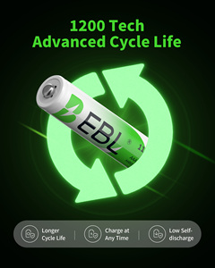 EBL AAA Rechargeable Batteries 4 Counts 1100mAh Pre-Charged Triple A NiMH Battery with Retail Package - Product Image 6