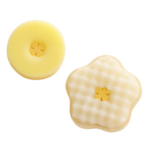 Dishwashing Sponge With Silicone Base Round Yellow 2 Pack For Pots And Pans Cleaning - Product Image 3