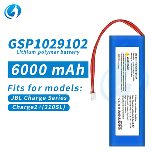 แบตเตอรี่ลิเธียมไอออนความจุสูงสำหรับเปลี่ยนลำโพง GSP1029102 <span class=keywords><strong>3</strong></span>.7V 6000mAh สำหรับ <span class=keywords><strong>JBL</strong></span> <span class=keywords><strong>Charge</strong></span> 2 <span class=keywords><strong>3</strong></span> - Product Image 2