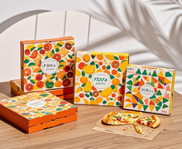 Boîte à pizza personnalisée avec logo, emballage alimentaire en carton ondulé écologique avec dorure à chaud et impression quadricolore, vente en gros