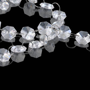 투명 14mm 팔각형 크리스탈 아크릴/플라스틱/루사이트 샹들리에 비즈 두 개의 구멍 8면체 램프 프리즘 부품 보석 제작용 - Product Image 3