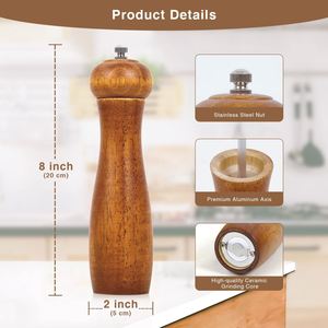 Juego de Molinillos de Especias y Hierbas de Madera de Lujo para Cocina, Ecológicos, Aptos para Lavavajillas, Horno y Microondas, Venta al por Mayor - Product Image 2