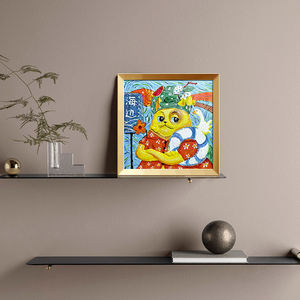 Peinture à l'huile sur toile de 35x35 cm, peinture par numéros, figurine de <span class=keywords><strong>chat</strong></span> de <span class=keywords><strong>dessin</strong></span> animé, peinture à la main sur résine, caractère chinois - Product Image 3