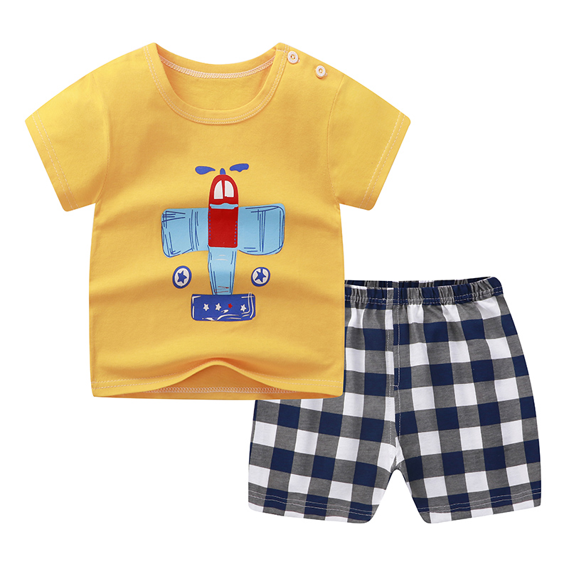 Summer Top Quality 0- 4 Years Cotton Pajamas for Boy and Girl Children Homewear Suits Kids Clothes Sets