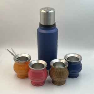 El juego de calabaza Ekocian <span class=keywords><strong>Mate</strong></span> incluye té de acero inoxidable de doble pared <span class=keywords><strong>Yerba</strong></span> <span class=keywords><strong>Mate</strong></span> Cup Tea Shaper set Bombilla cepillo de limpieza de pajitas - Product Image 6