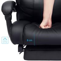 Silla de Oficina Reclinable Acolchada y Confortable, Giratoria 360°, Altura Ajustable, de Cuero, con Almohada Lumbar para el Hogar, Negocios y Trabajo