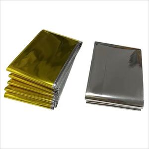 Couverture de survie en Mylar thermique dorée, en matériau ultra-résistant, toutes couleurs disponibles, avec logo personnalisé, vente en gros - Product Image 1